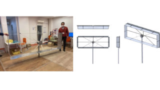 市販200W風車に集風装置装着の試験機を作成